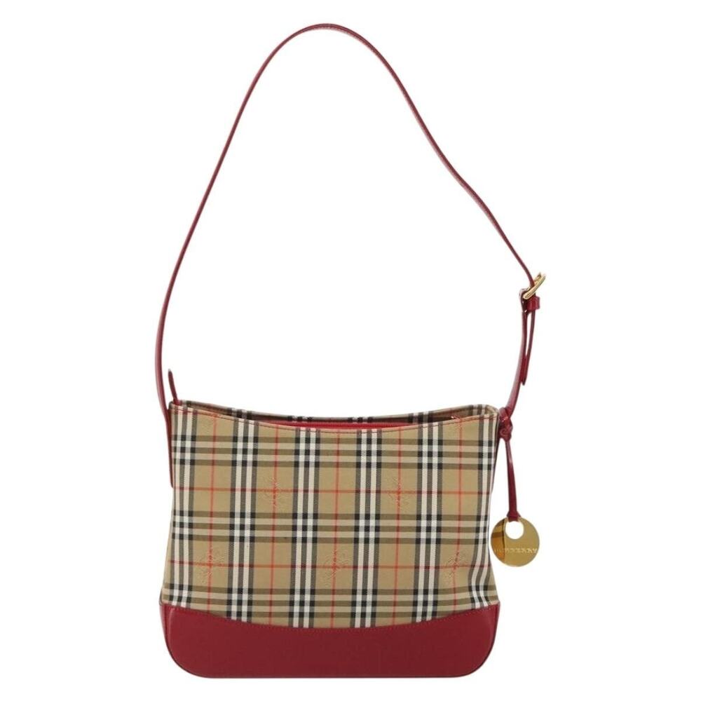 Burberry Nova Check Canvas Shoulder Bag Beige